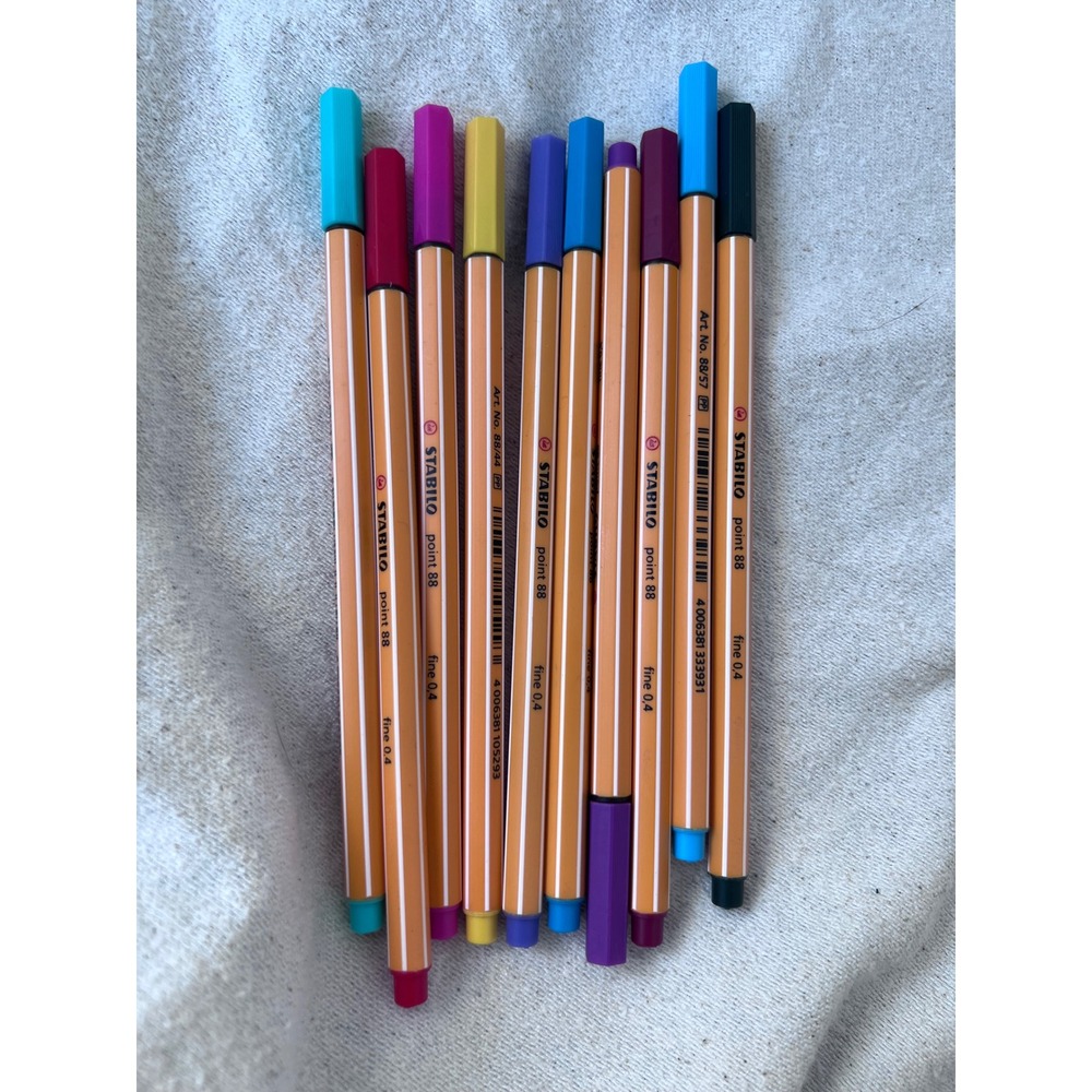 Fineliner Unisex Stabilo Point 88 Pens Set 10pc Multicolor